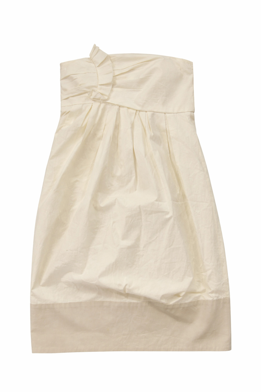 Vera Wang Lavender Label Cream Strapless Dress Size 6 Silk Lined Elegant Wedding